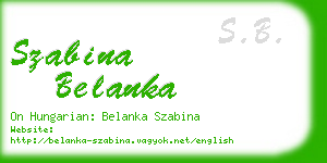 szabina belanka business card